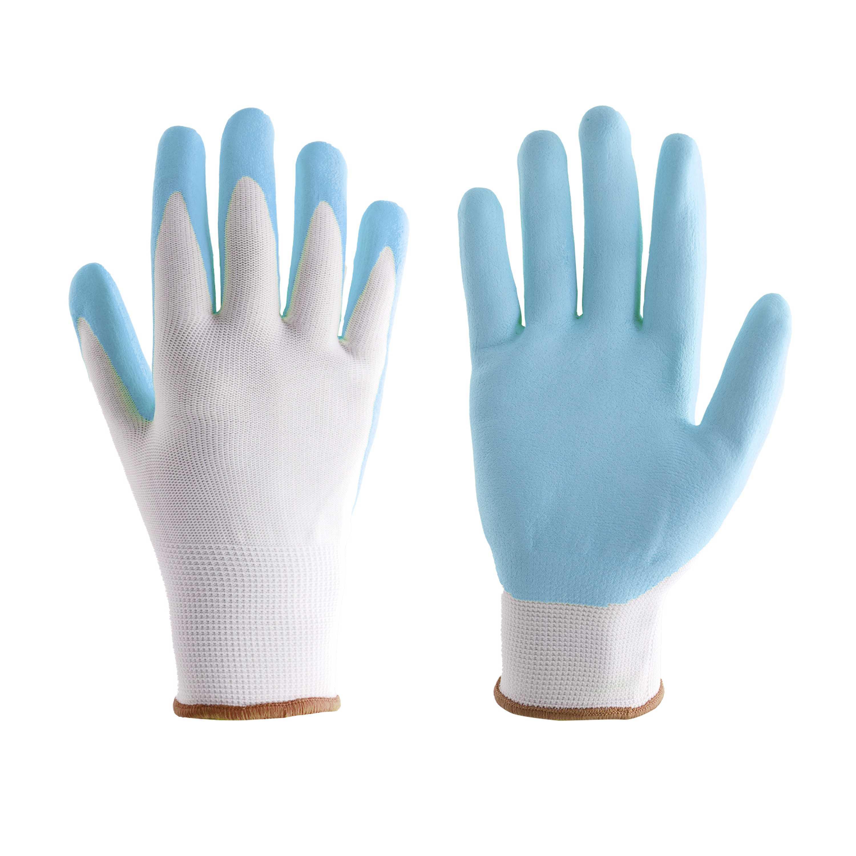 5172BL PRISAFETY Durable Blue Work Guantes Gardening Gloves Foam Nitrile Coating Palm Custom Logo Cute for Woman