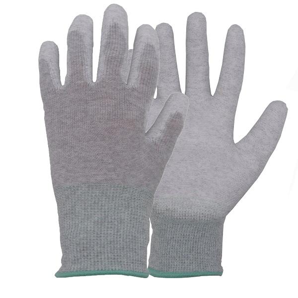 1049 PRISAFETY PU Coated Carbon Knitted Top Fit Anti Static ESD Gloves for gas station