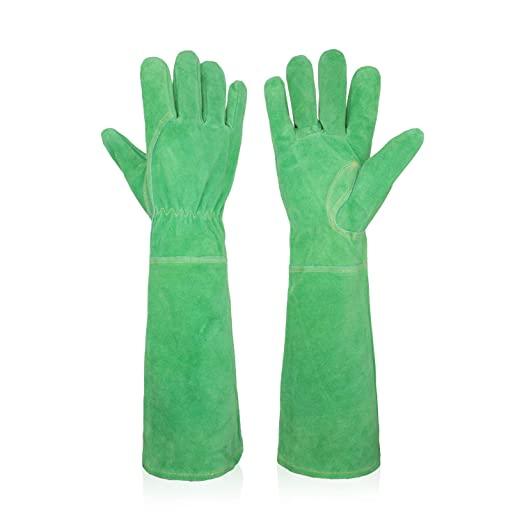 5088 PRISAFETY Rose Pruning Gloves for Women Long Sleeve Thorn Proof Cowhide Leather Gardening Gloves Gauntlet Garden Gloves