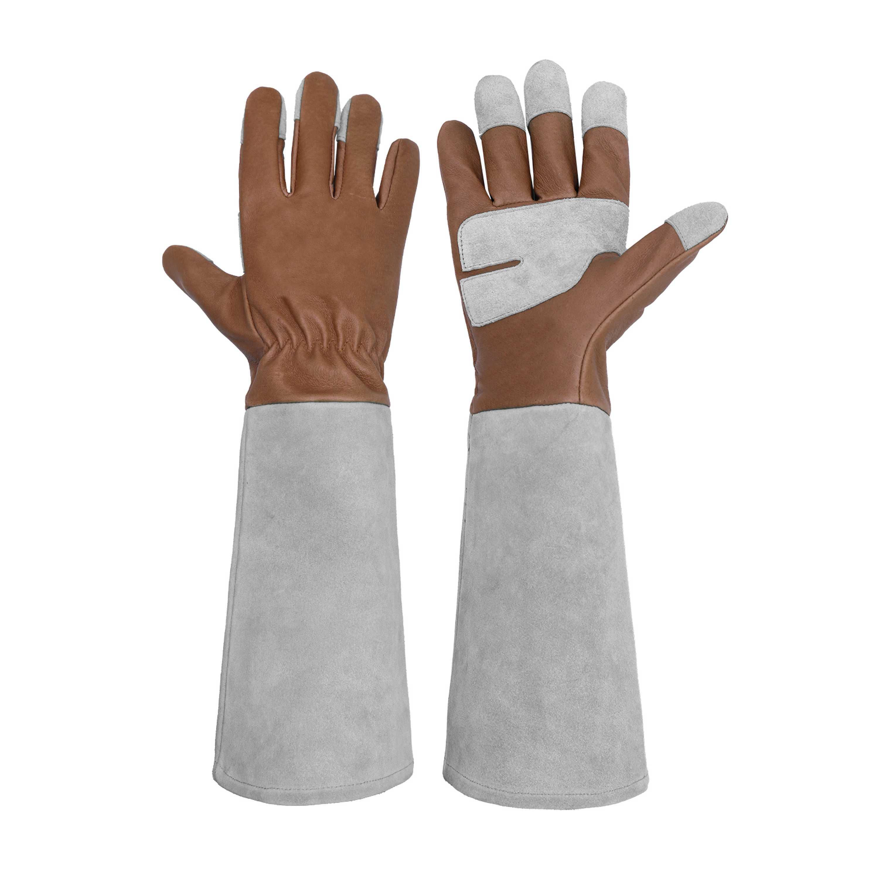 5163 PRISAFETY Premium Pigskin Long Gauntlet Safety Thorn Proof Rose Leather Yard Tool Work Garden Gloves For Men Women