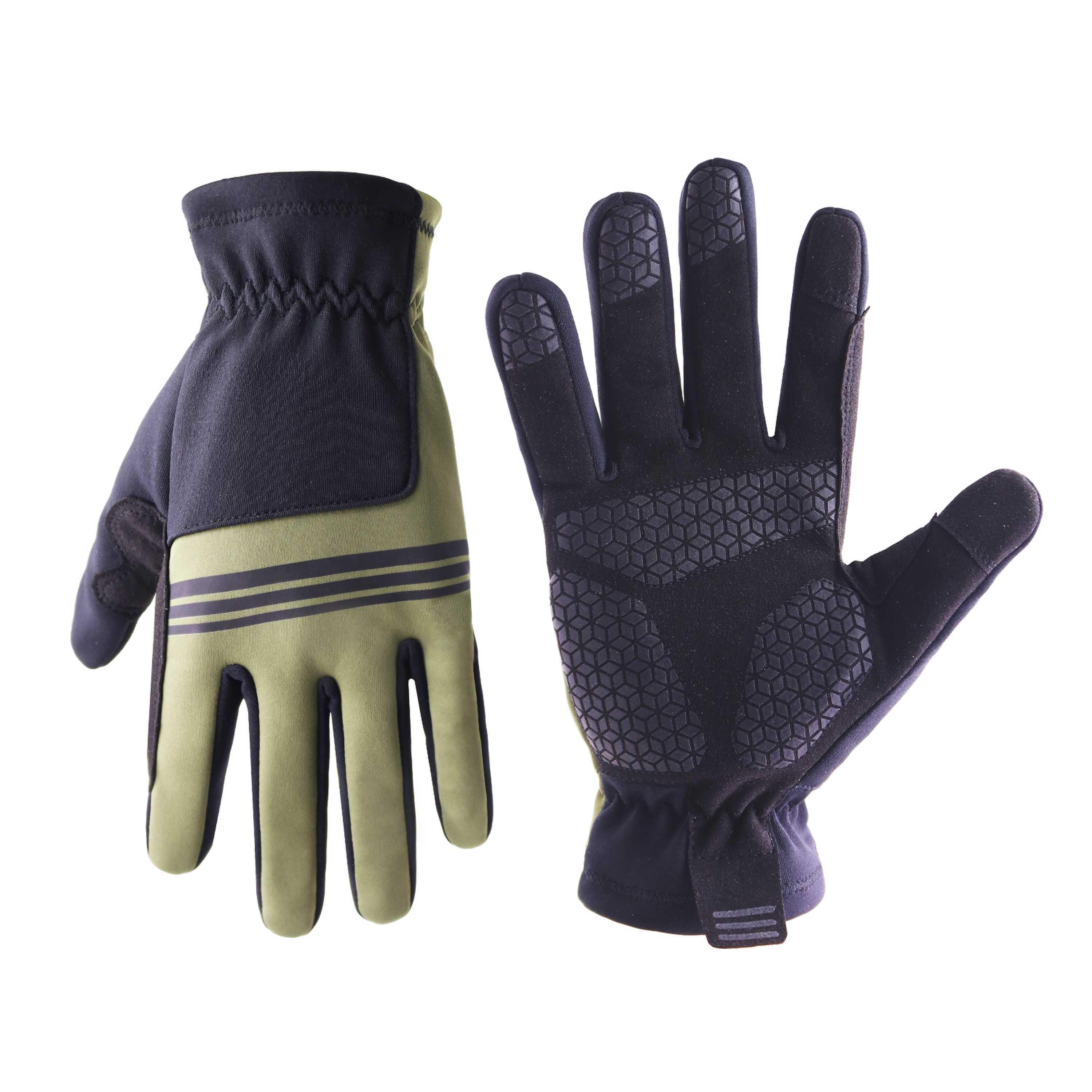 PRI silicone coating reinforced palm patch industrial machinery work gloves with anti-slip touch screen 6227