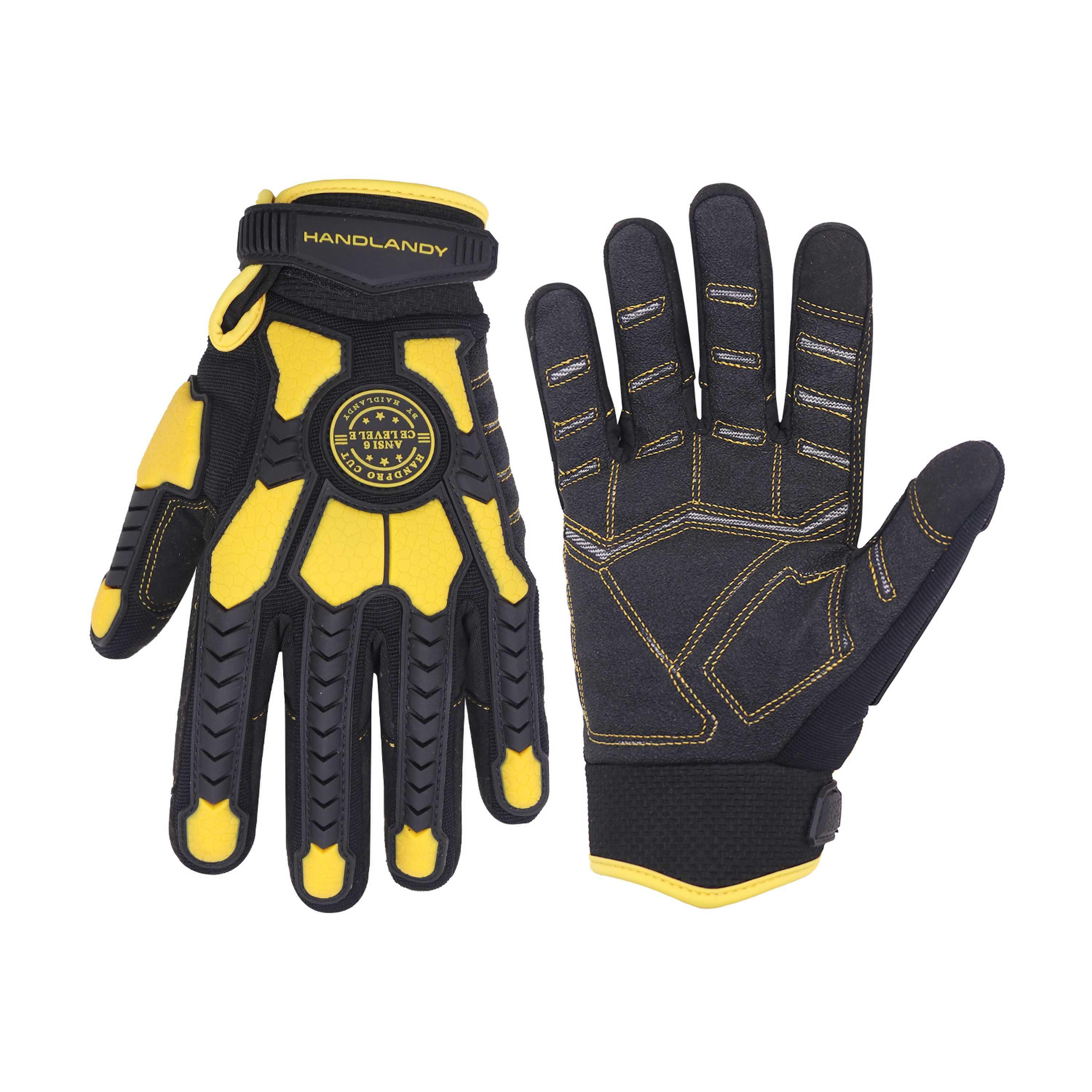 H688 PRISAFETY Construction Oilfield High Safety Resistant Gloves Super Grip Vibration-Resistant Oil and Gas cut 5 Impact Gloves