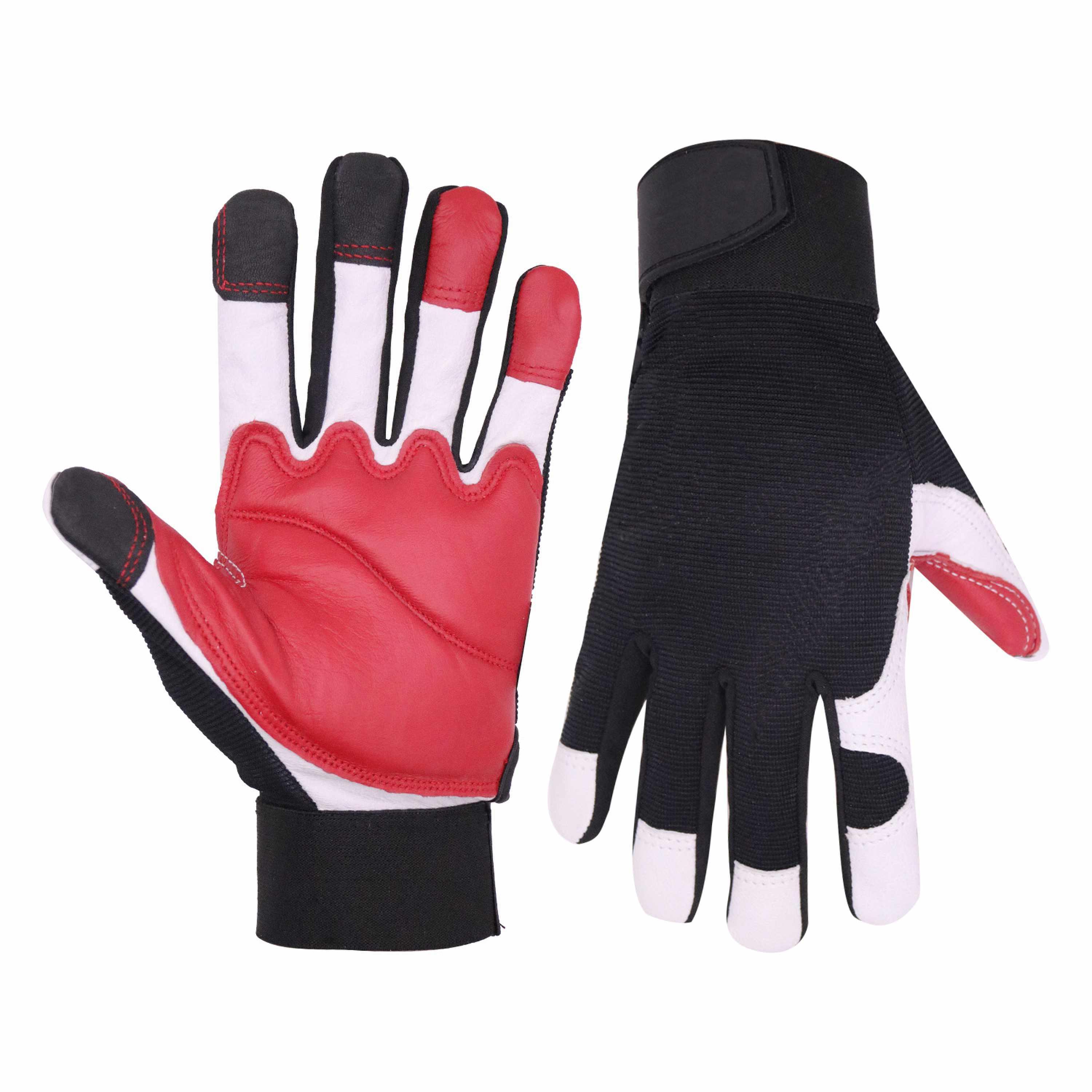 6133 PRISAFETY Full grain goatskin leather palm with SBR padded goatskin leather work gloves Mechanics gloves Construction gloves