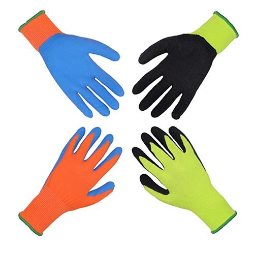 509798 Kids Gardening Gripper Gloves for age 3-13, Foam Rubber Coated Garden Gloves for Little Girls Boys