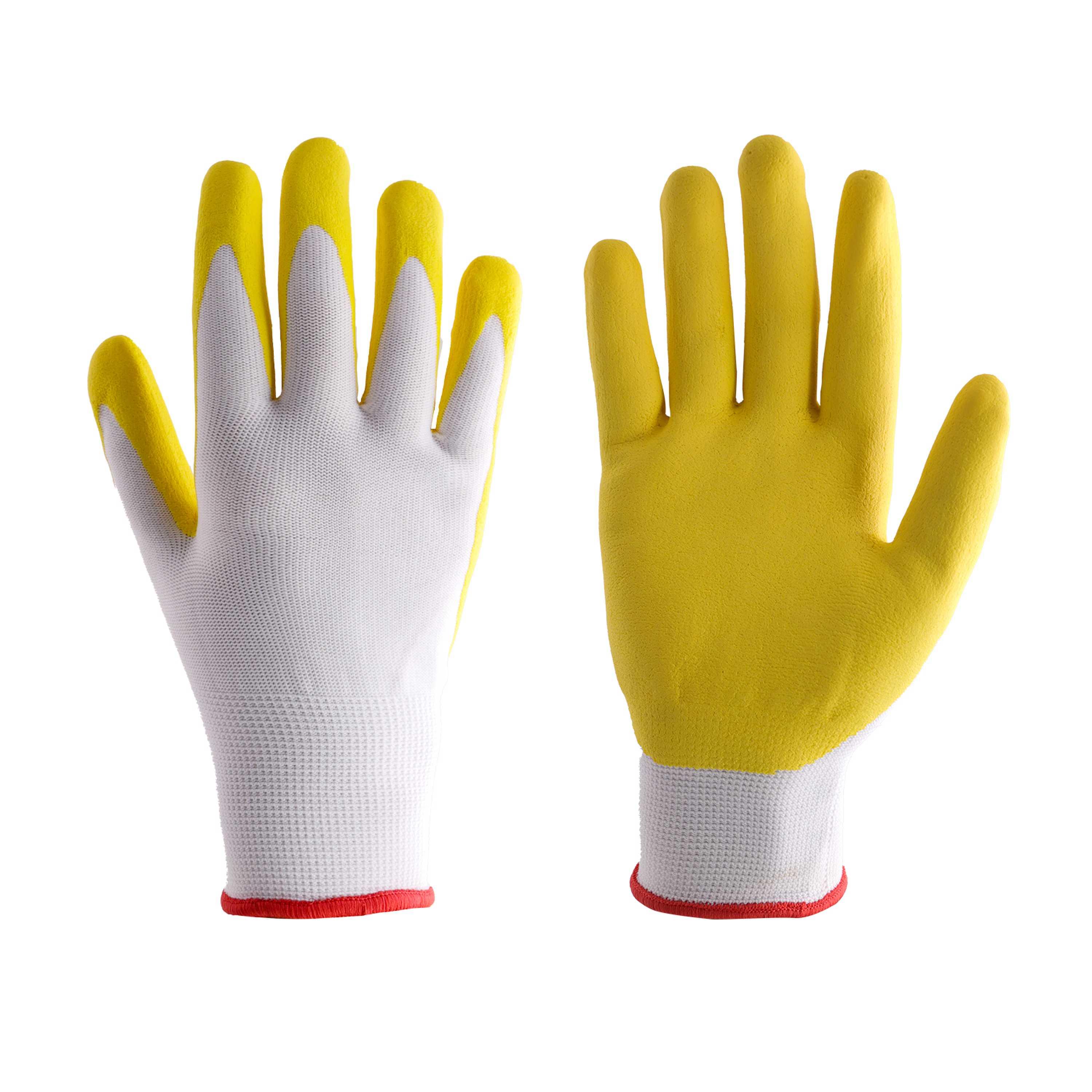 5172YE PRISAFETY yellow comfortable polyester ladies work safety chore nitrile landscape dipping gardening gloves