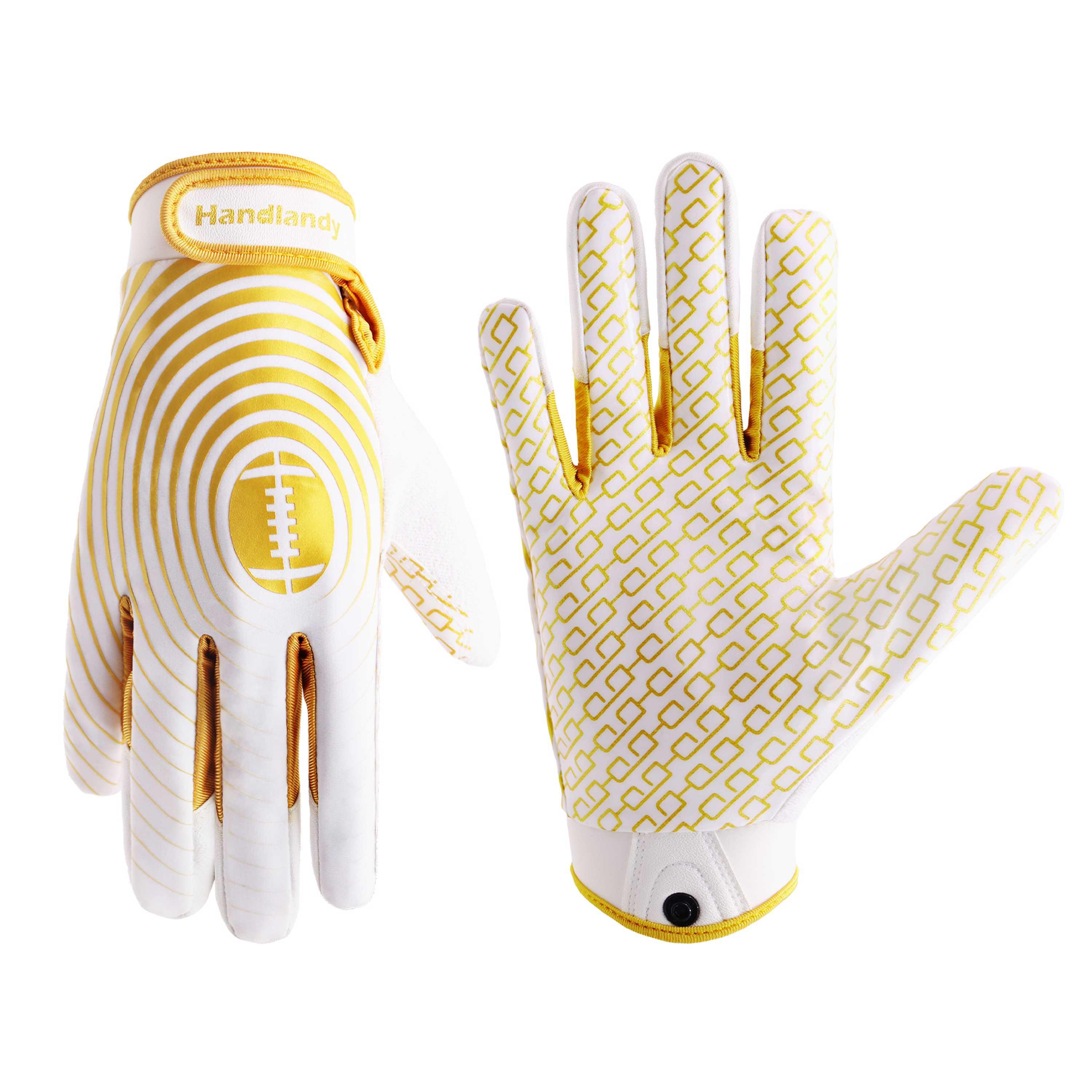 PRI custom Gold printed silicone anti-slip palm American Football outdoor sports gloves S736