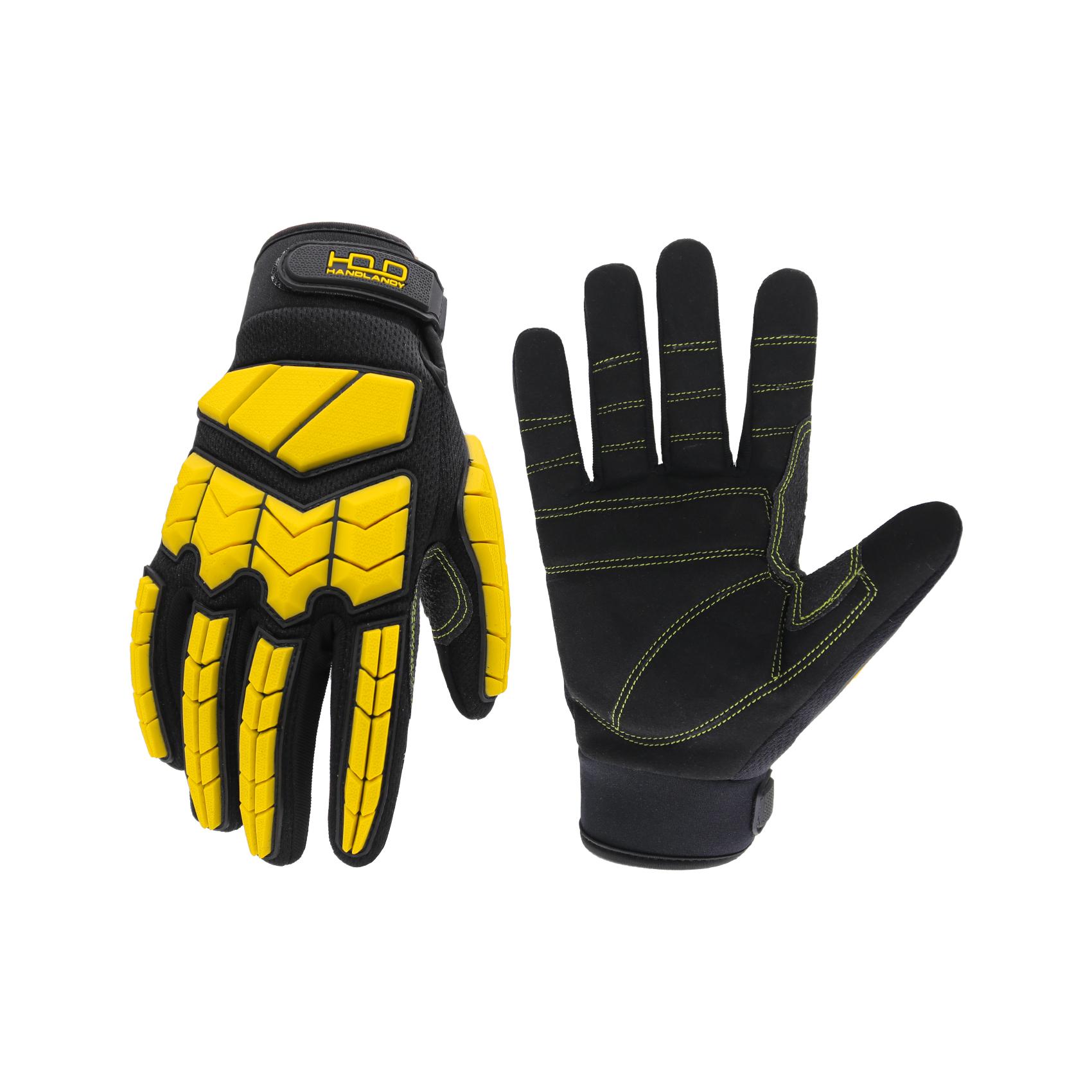 H642 PRISAFETY Anti Vibration Work Gloves Men,TPR Impact Protection Gloves,SBR Fingers & Palm Padded Safety Impact Reducing Mechanic Gloves