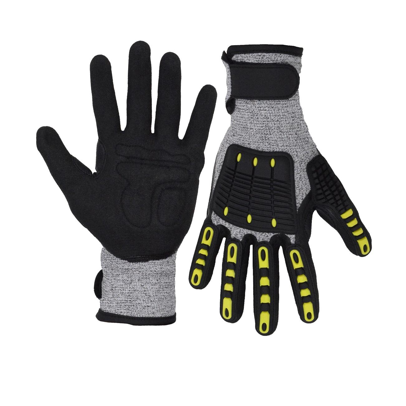 1102 PRISAFETY 13 gauge TPR foam padded safety nitirle smooth gloves dipping