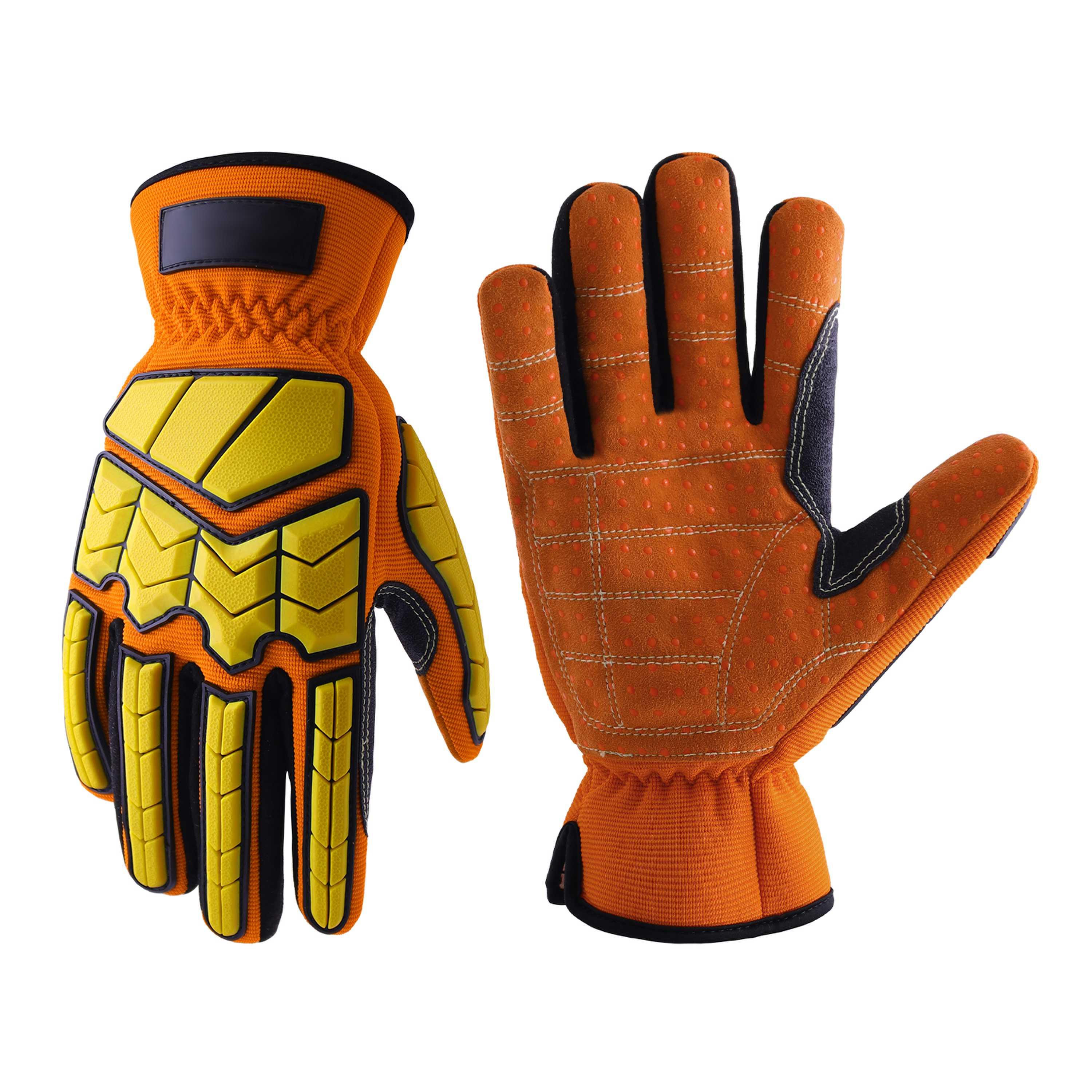 PRI work gloves TPR protector covered on all back synthetic with silicon dotting palm H697