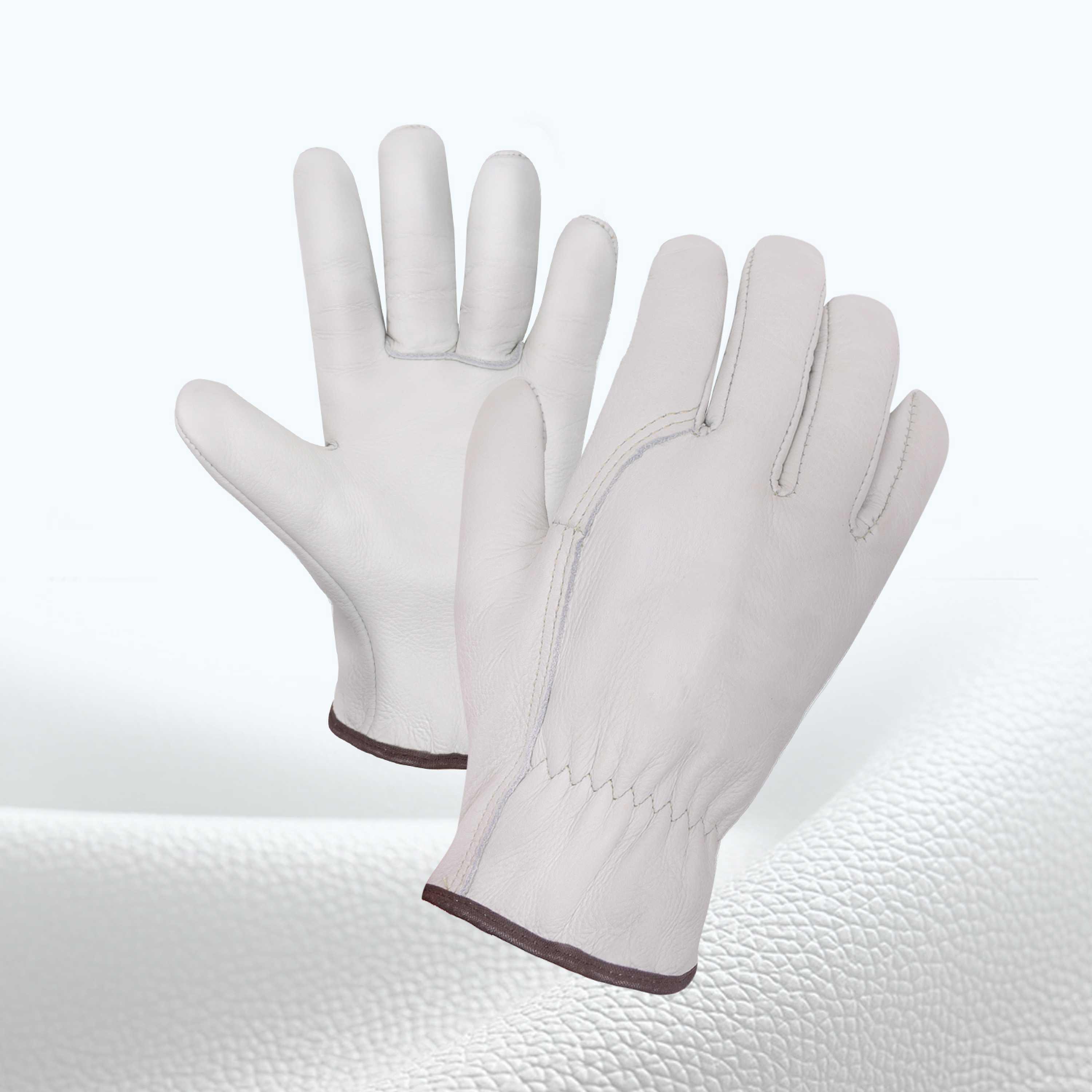 1293 PRISAFETY durable white full grain cowhide cut resistance construction safety working leather gloves for men women