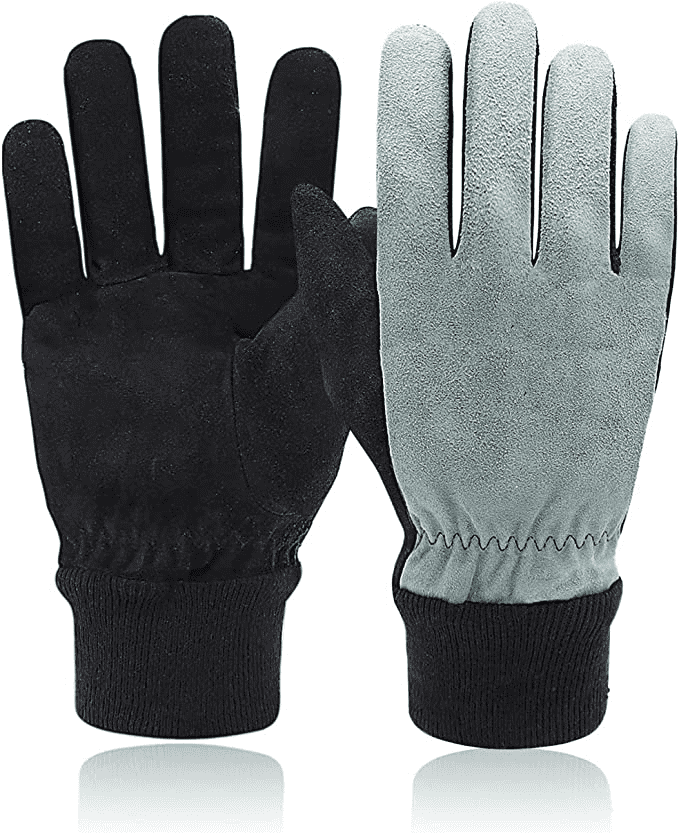 PRI  winter warm Split Cowhide Leather Winter Construction Working Gloves for outdoor work 1257