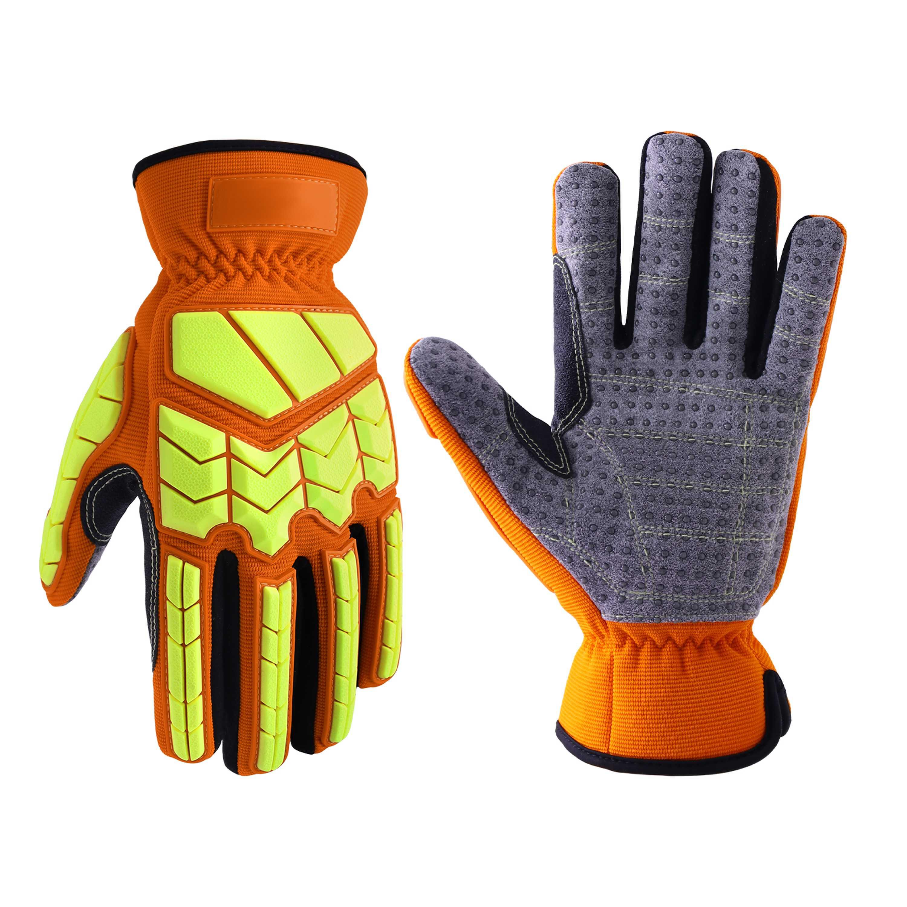 PRI synthetic with silicon TPR protector Mechanics work anti-tear anti-abration industrial oil and gas gloves H696