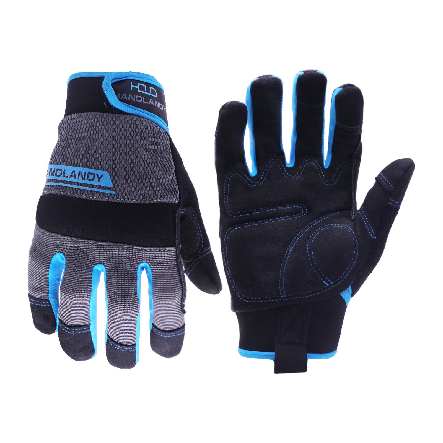 PRI Blue Vibration-Resistant mesh glove touchscreen working safety mechanic gloves for men 6035