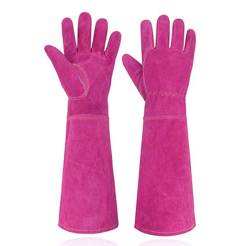 5090 PRISAFETY Ladies Thorn Proof Gardening Gloves, Long Gauntlet Heavy Duty Garden Gloves, Elbow Length Women Leather Rose Pruning Gloves