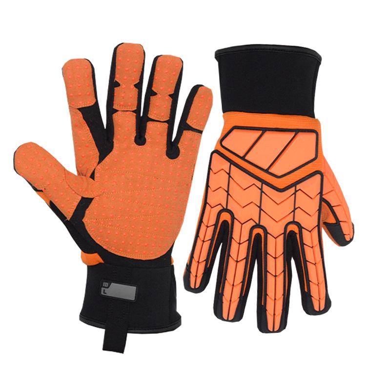 H663 PRISAFETY industries working diesel waterproof nitrile safety cuff eversafe oil resistant anti shock mechanical gloves