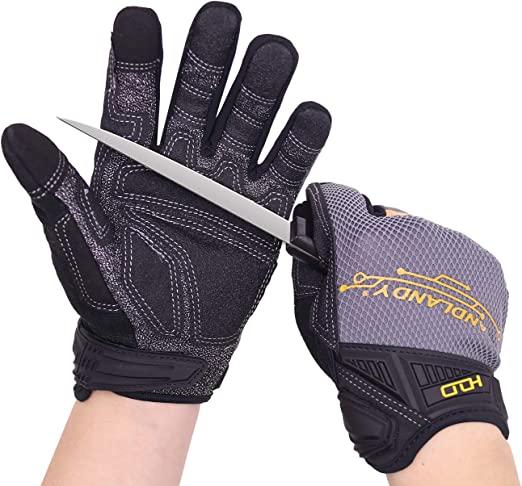 6077 PRISAFETY Mens Work Gloves Cut Resistant Level 3 Safety Gloves for Working