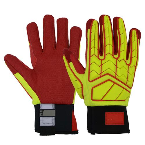H647 PRISAFETY Heavy Duty Work Gloves, HI-VIS Oil Gas Resistant Work Gloves, Cut Resistant TPR Impact Utility Gloves