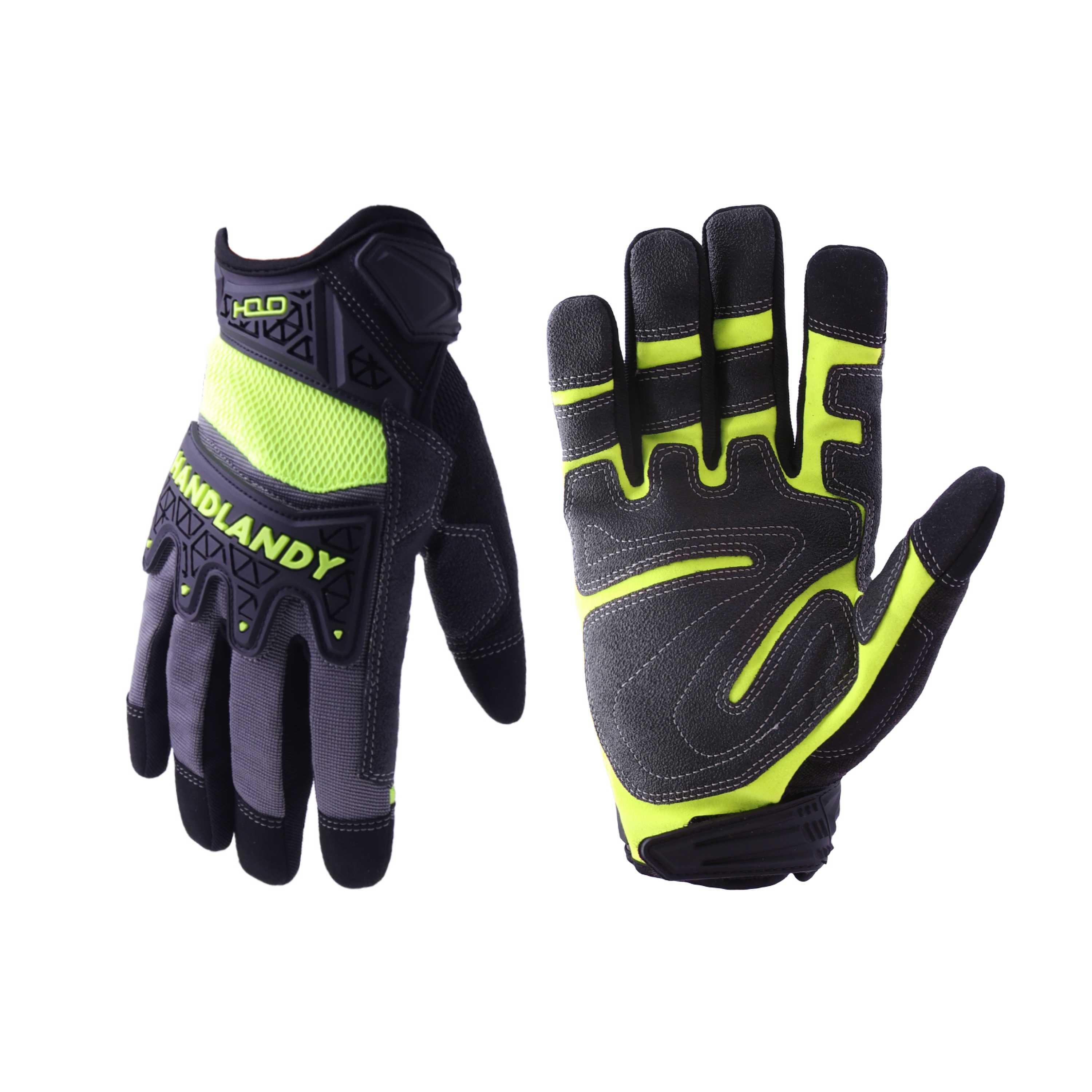 6197 PRI Hi-vis fluorescent green outdoor TPR protect anti abrasion construction machinery high quality safety work gloves
