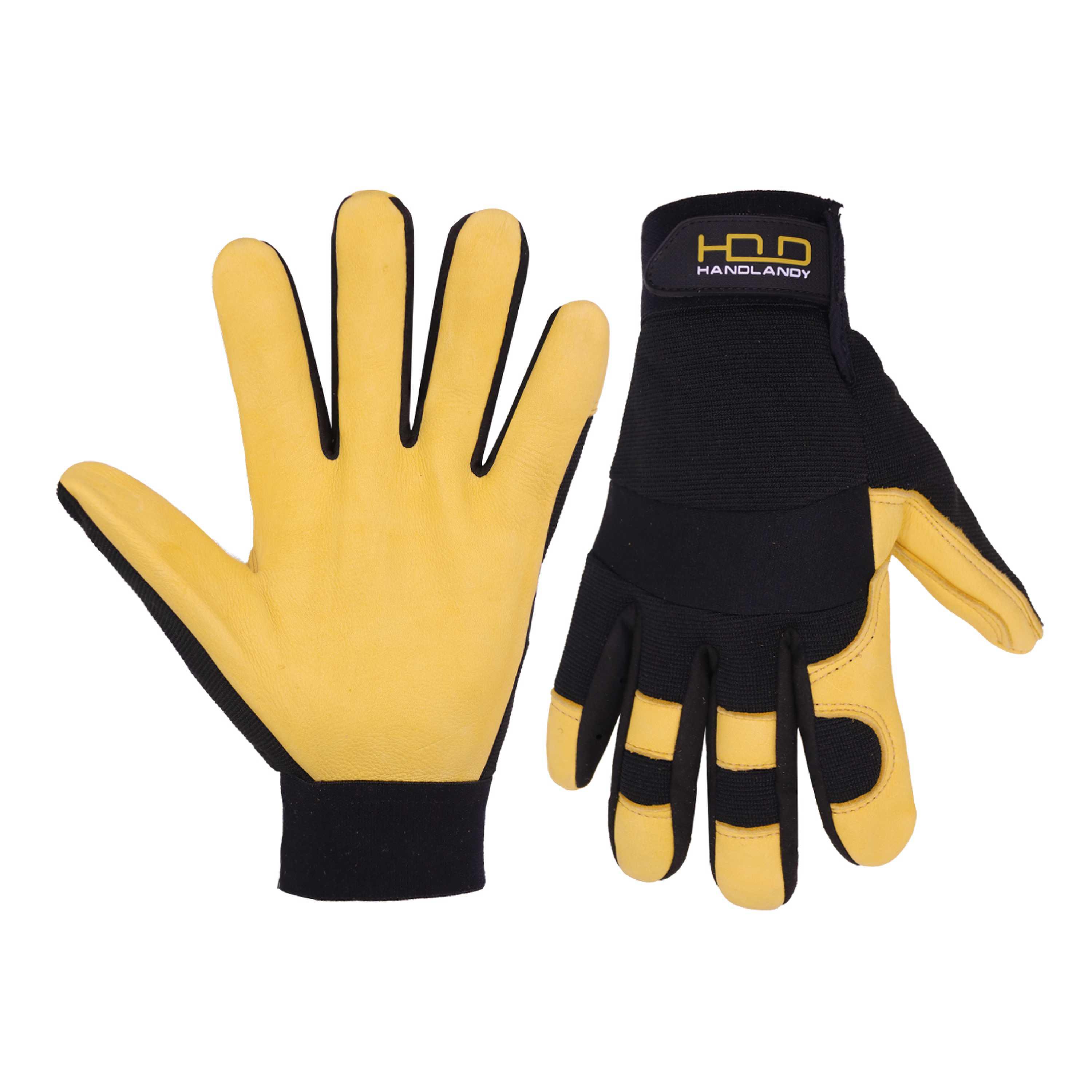 6144 PRISAFETY Premium Grain Leather Work Driver Gloves Industrial Construction Deerskin Safety Working Gloves