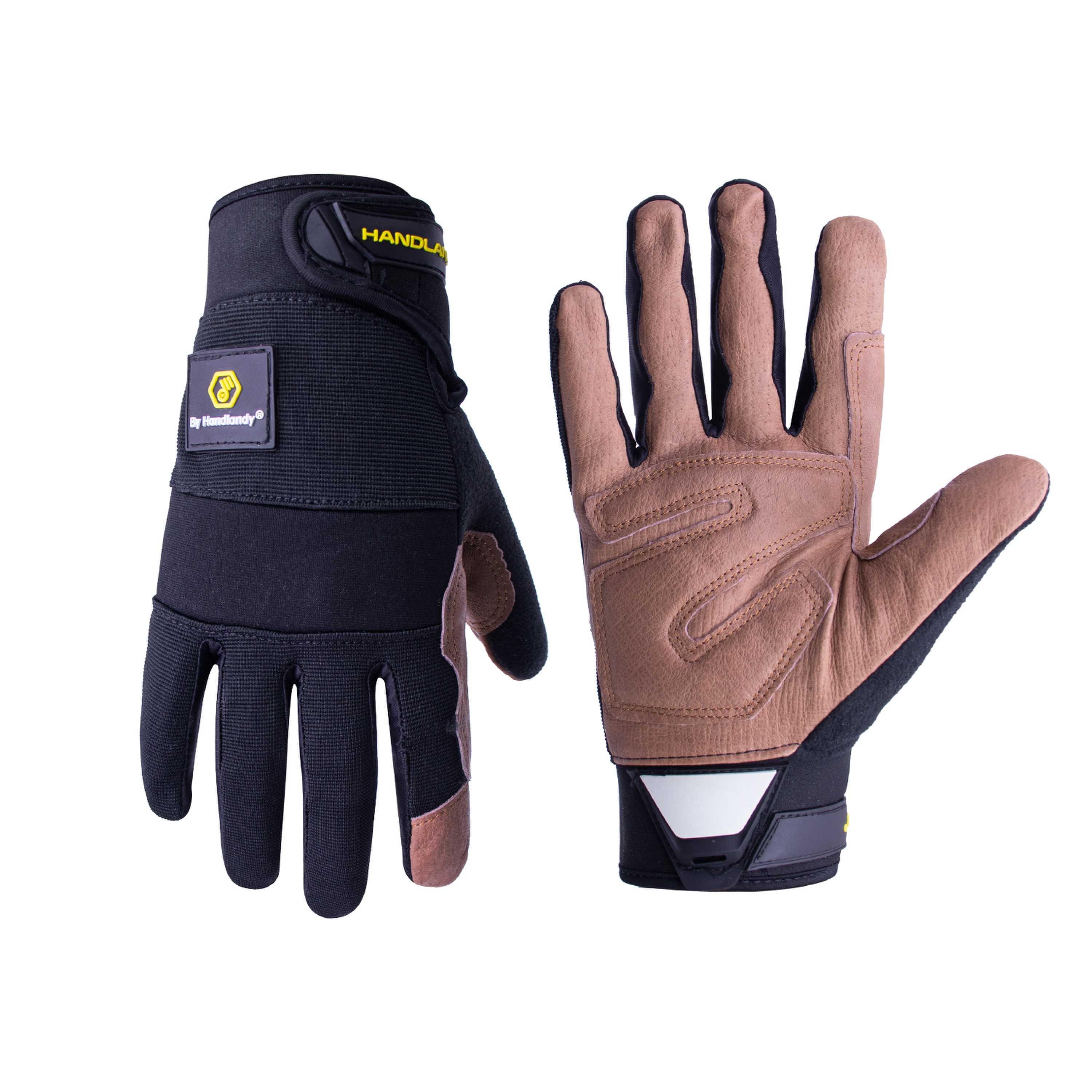6183 PRI anti-vibration men pigskin knuckle touchscreen industrial hand outdoor mechanic work safety gloves
