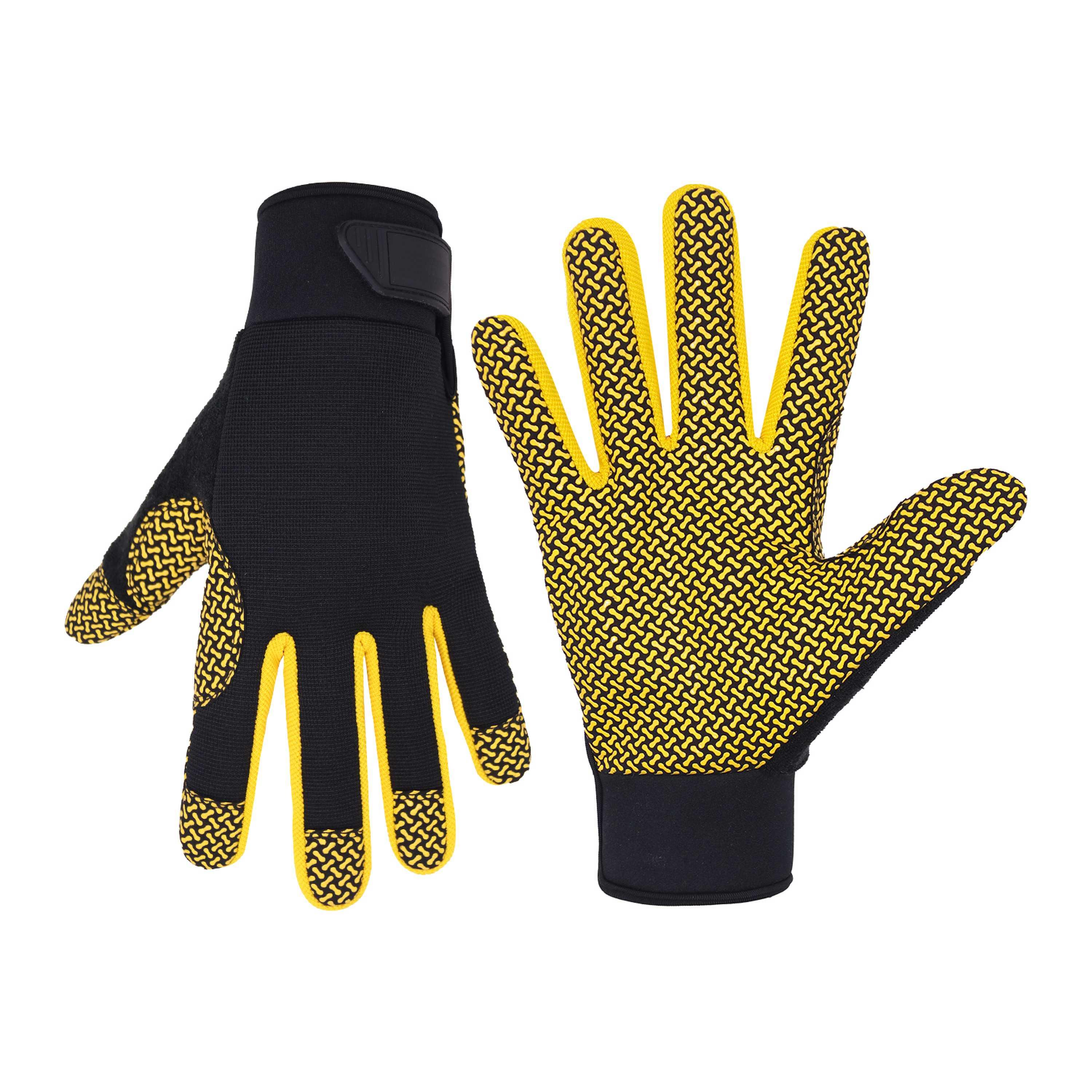6151 PRISAFETY Silicone Coating Palm Anti-slip Flex Grip Sport Gloves Outdoor Cycling Motorbike Gloves for Men