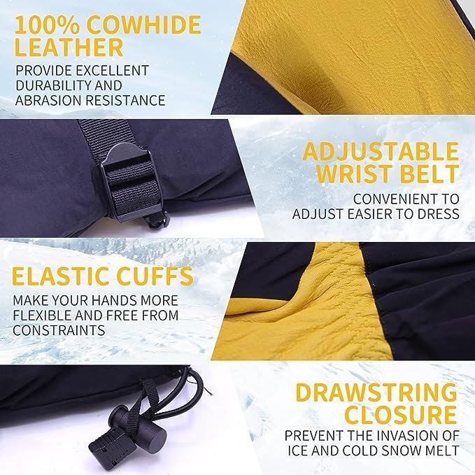 Ski Gloves Women Men Waterproof Breathable Snowboard Gloves 3M Thinsulate Winter Mittens Gloves Cold Weather H701 (5)