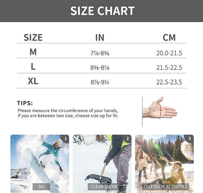 Ski Gloves Women Men Waterproof Breathable Snowboard Gloves 3M Thinsulate Winter Mittens Gloves Cold Weather H701 (6)