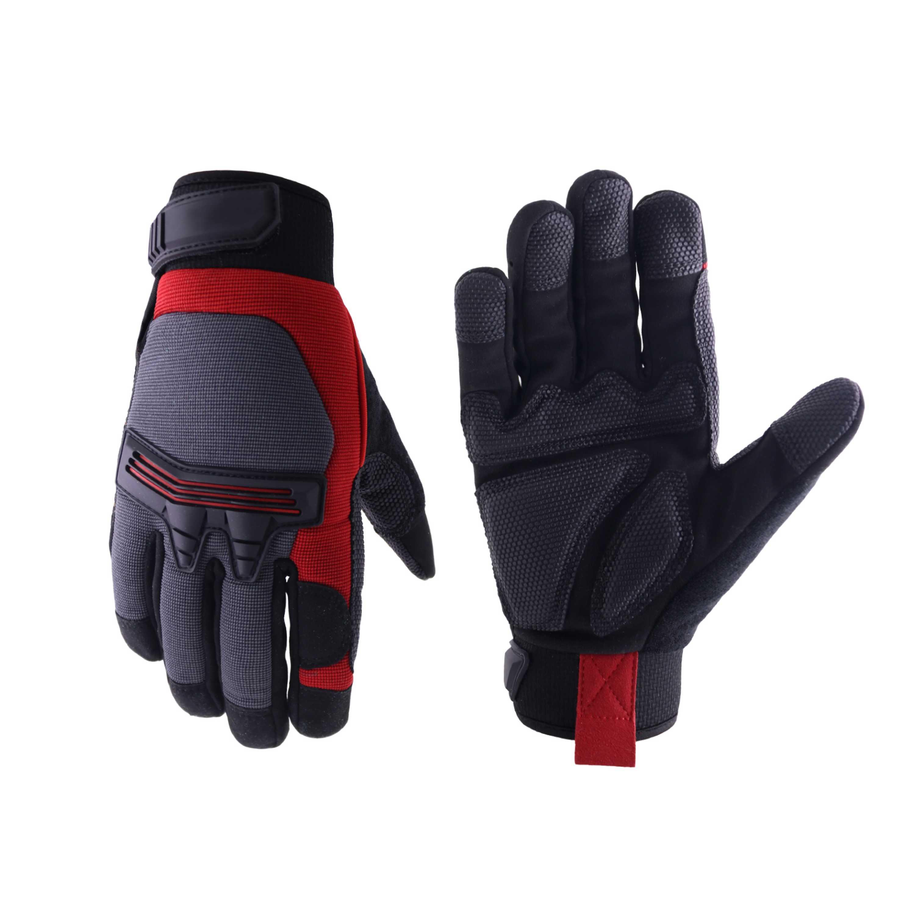 PRI Customized spandex with TPR protector Anti-abrasion touchscreen high quality mechanic construction safety work gloves 6207