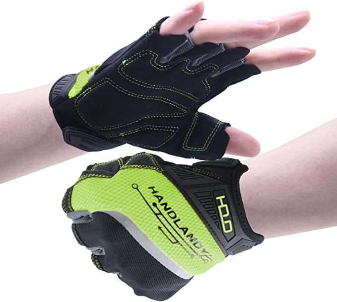 PRI palm protection Multi Purpose Open finger Outdoor work driver half fingerless Gloves 6086GN