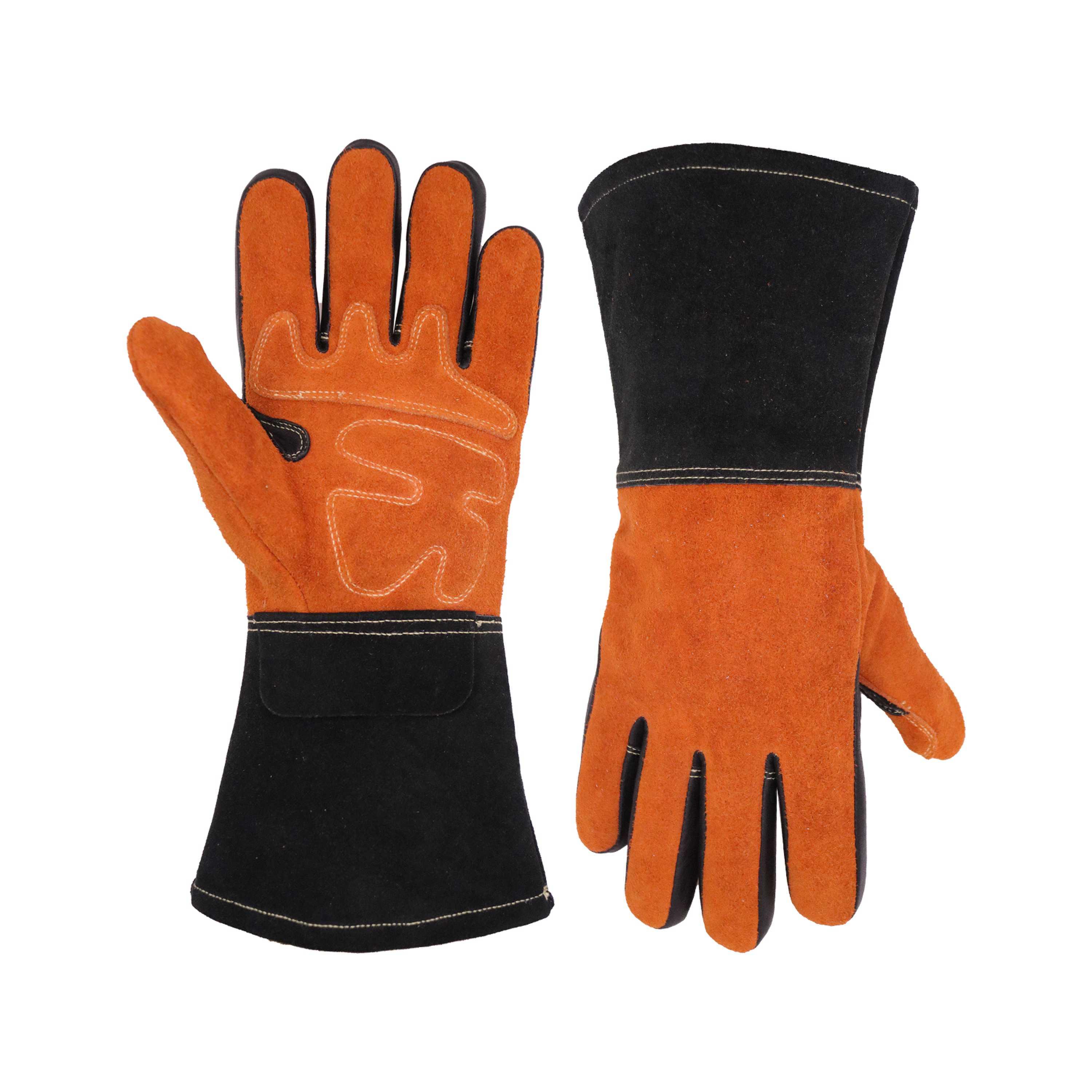 1179 PRISAFETY wholesale crags short working leather welder work long sleeve heat fire resistant tig red welding glove