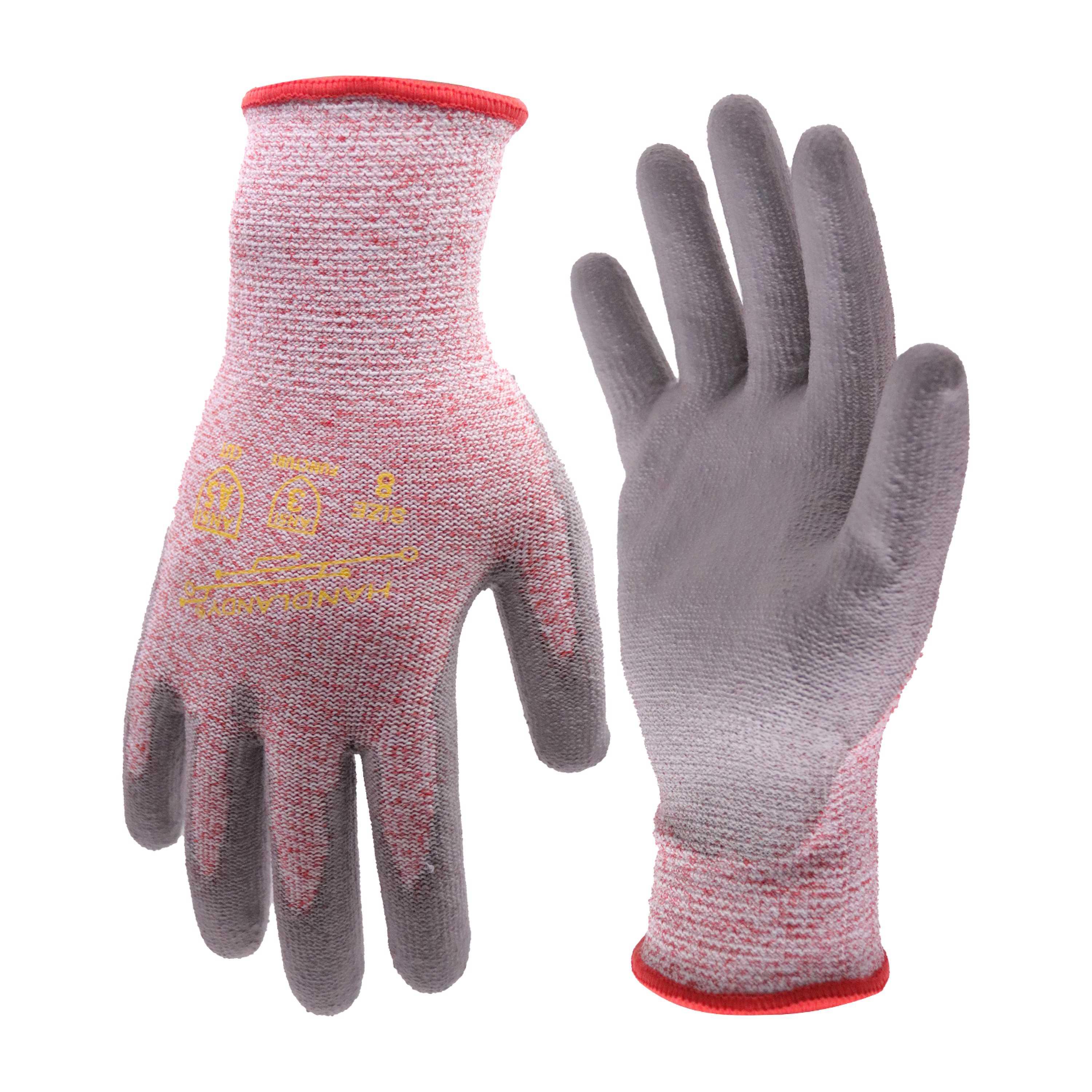 1083GN PRISAFETY technical dipping gloves latex winter safety work dipping PU palm ANSI gloves cut level 5