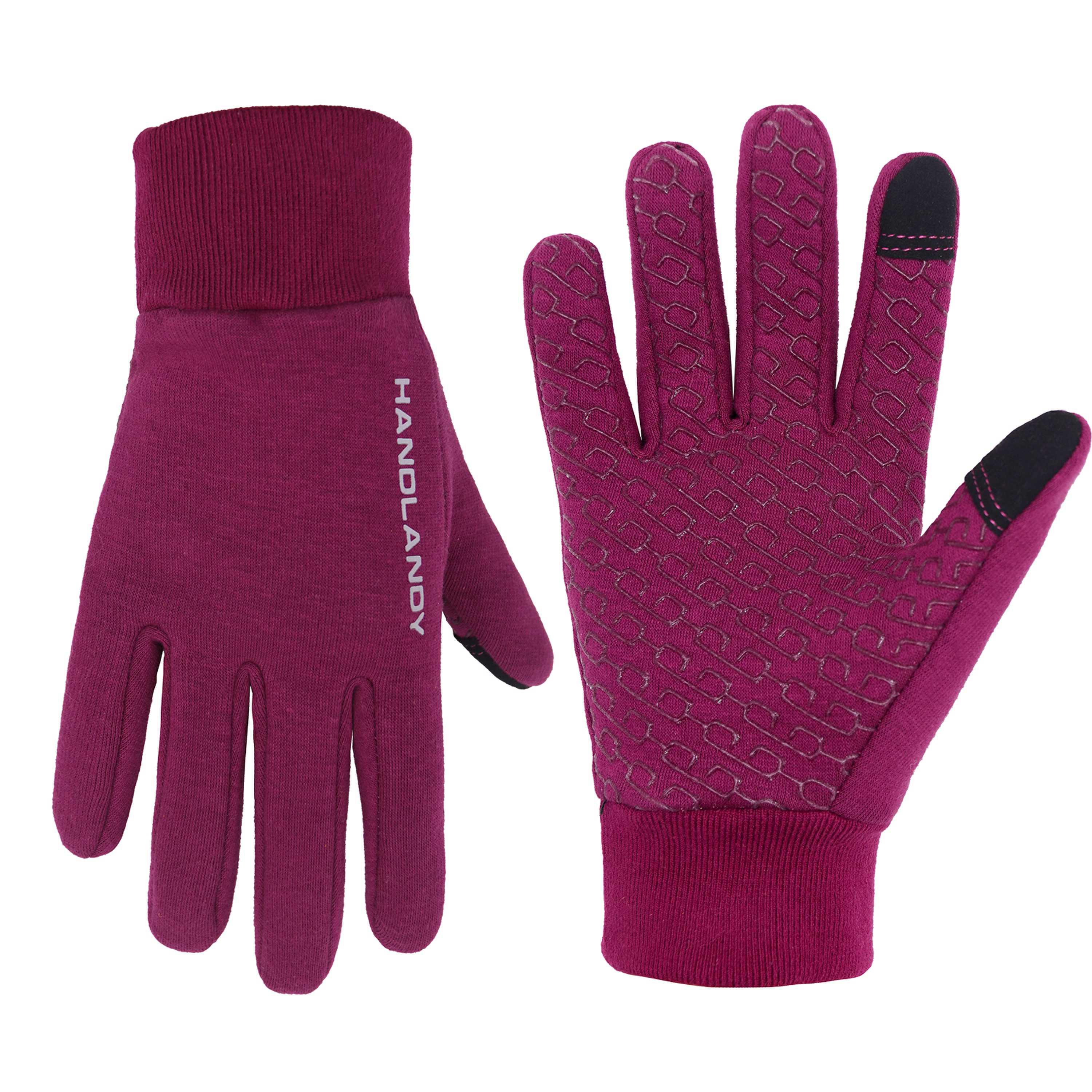 233G PRISAFETY wearable purple fleece warm lining touching screen jogging running winter road bike bicycle cycling gloves