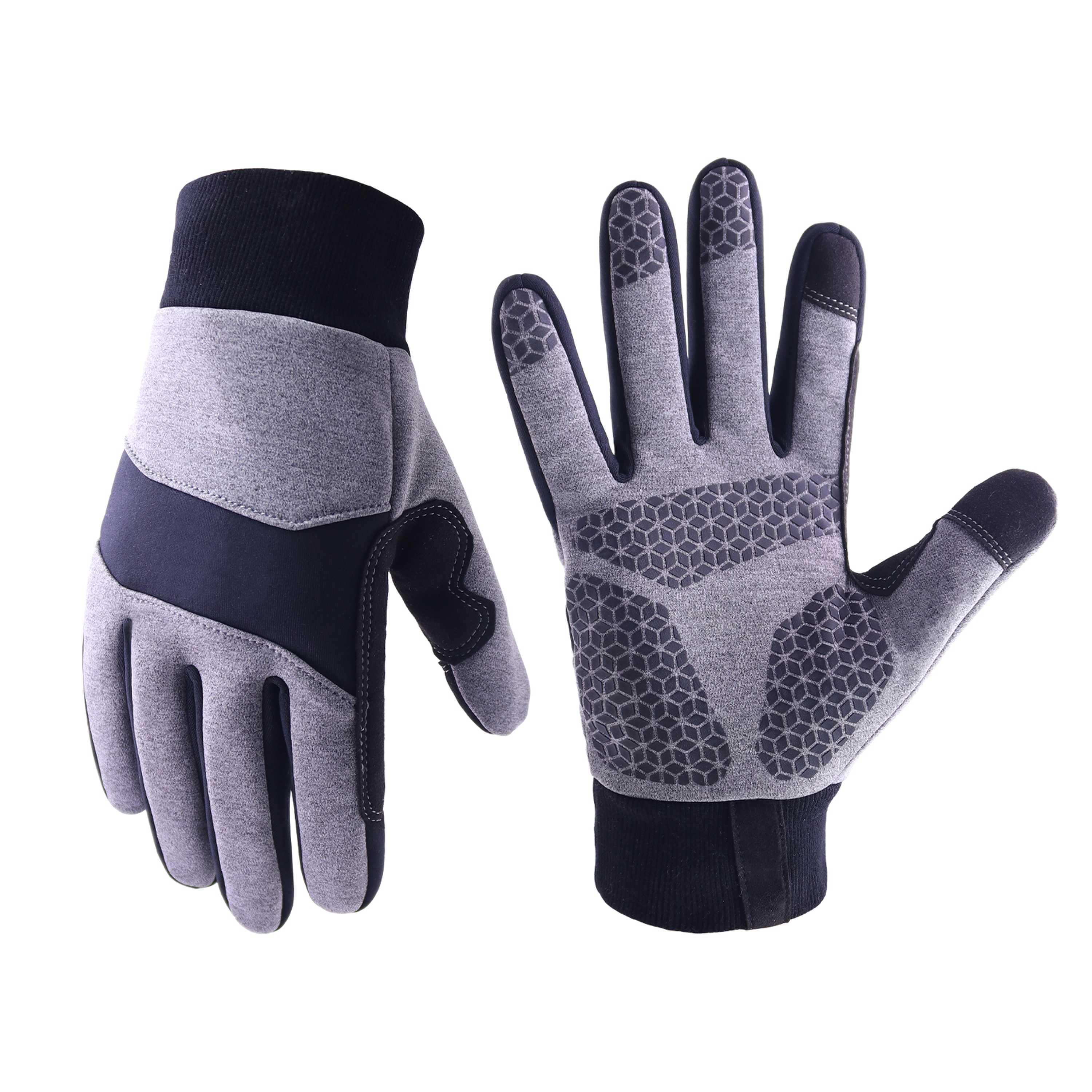 PRI  winter warm anti-slip touch screen industrial machinery light work gloves with silicone coating reinforced palm 6228