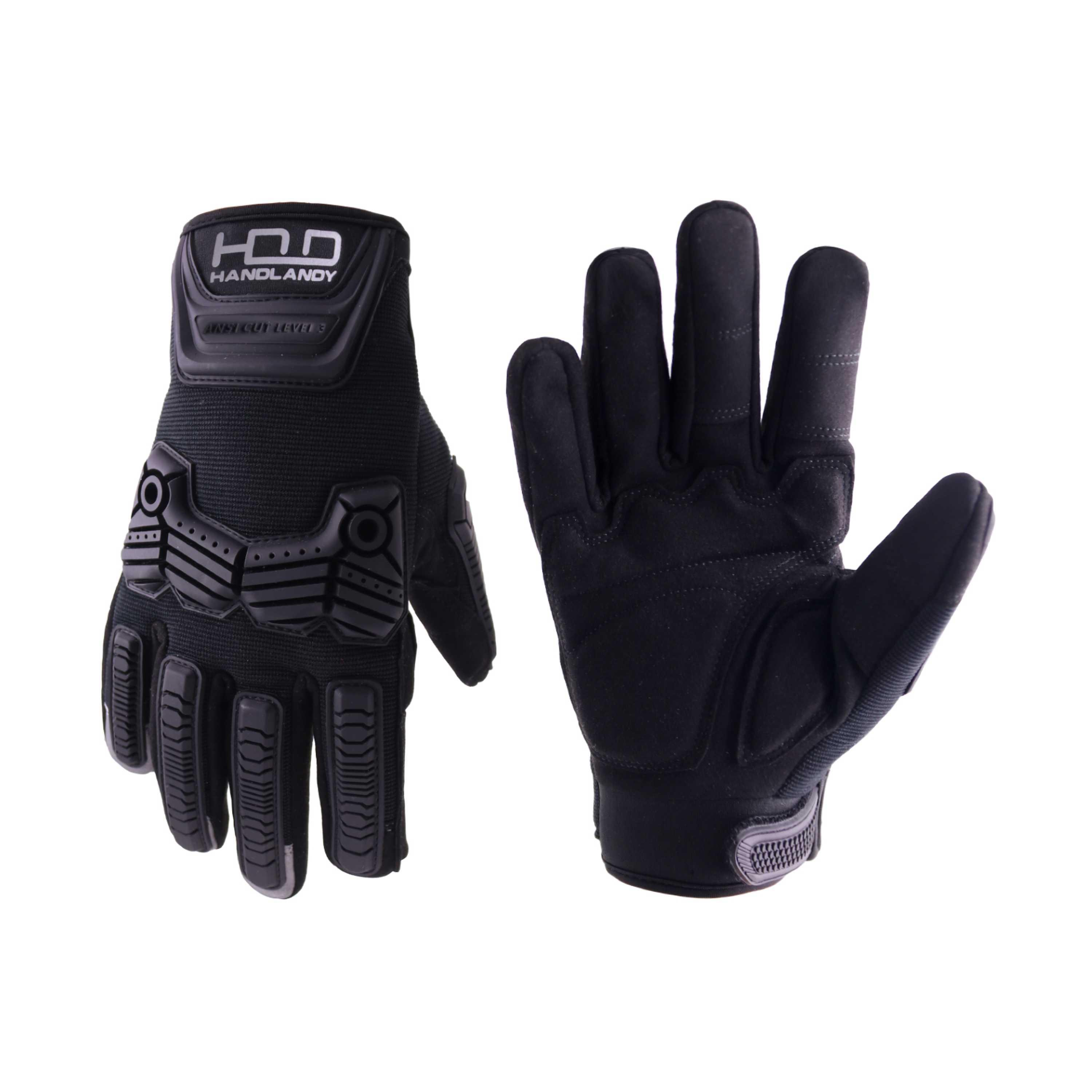 6216 PRI fashion black tactics Anti-Vibration TPR protector touch screen work safety mechanic gloves