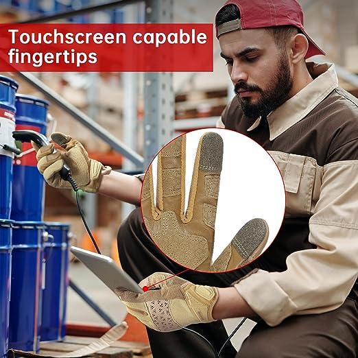 6241 Leather Mechanic Work Gloves Touchscreen (6)